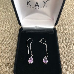 Dangling Amethyst Purple Earrings
